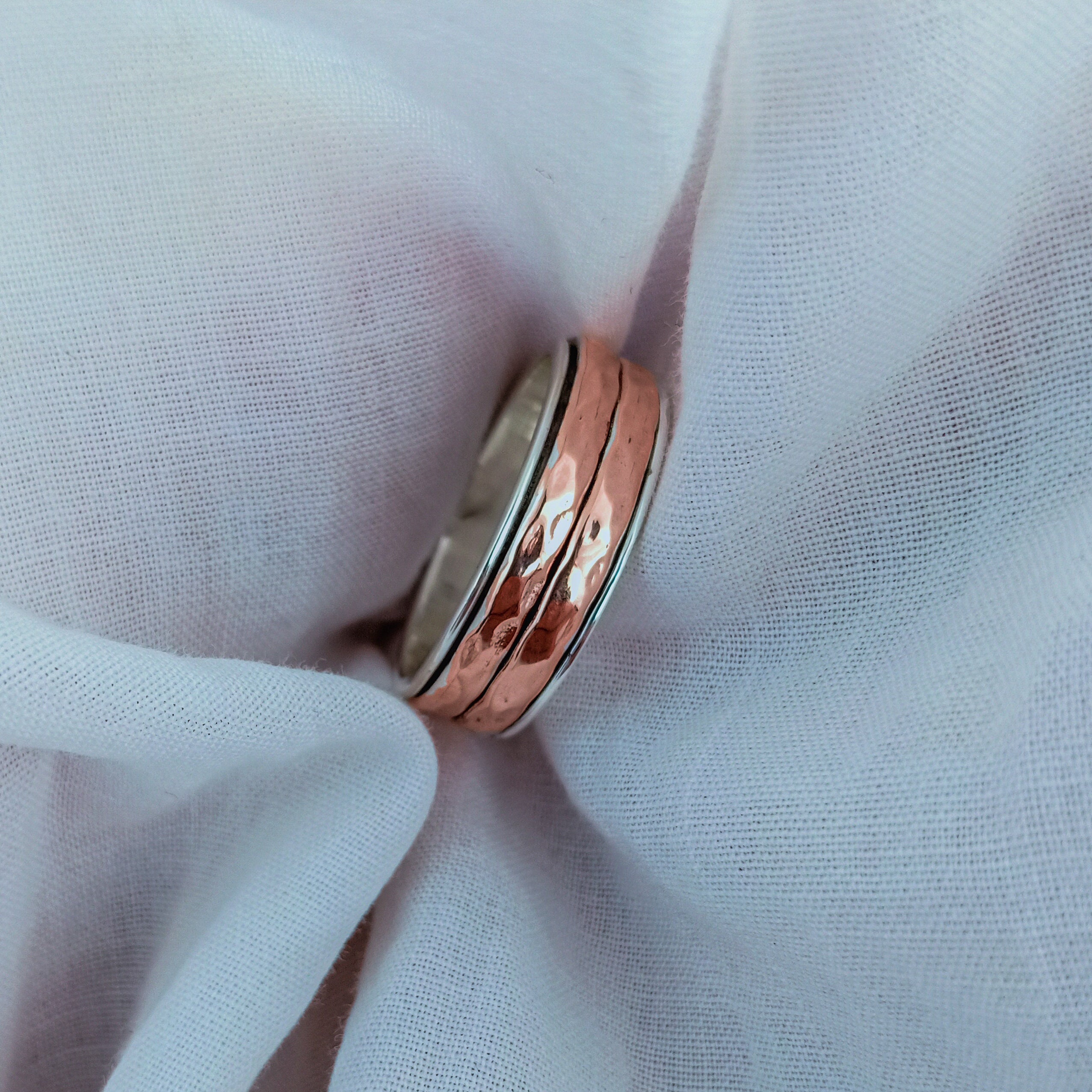 Spinner Ring, 925 Starling Silver Plated Ring, 18KGold Plated Ring, Rose gold Plated, Three Tone Spinner Ring, Meditation Ring, For Woman