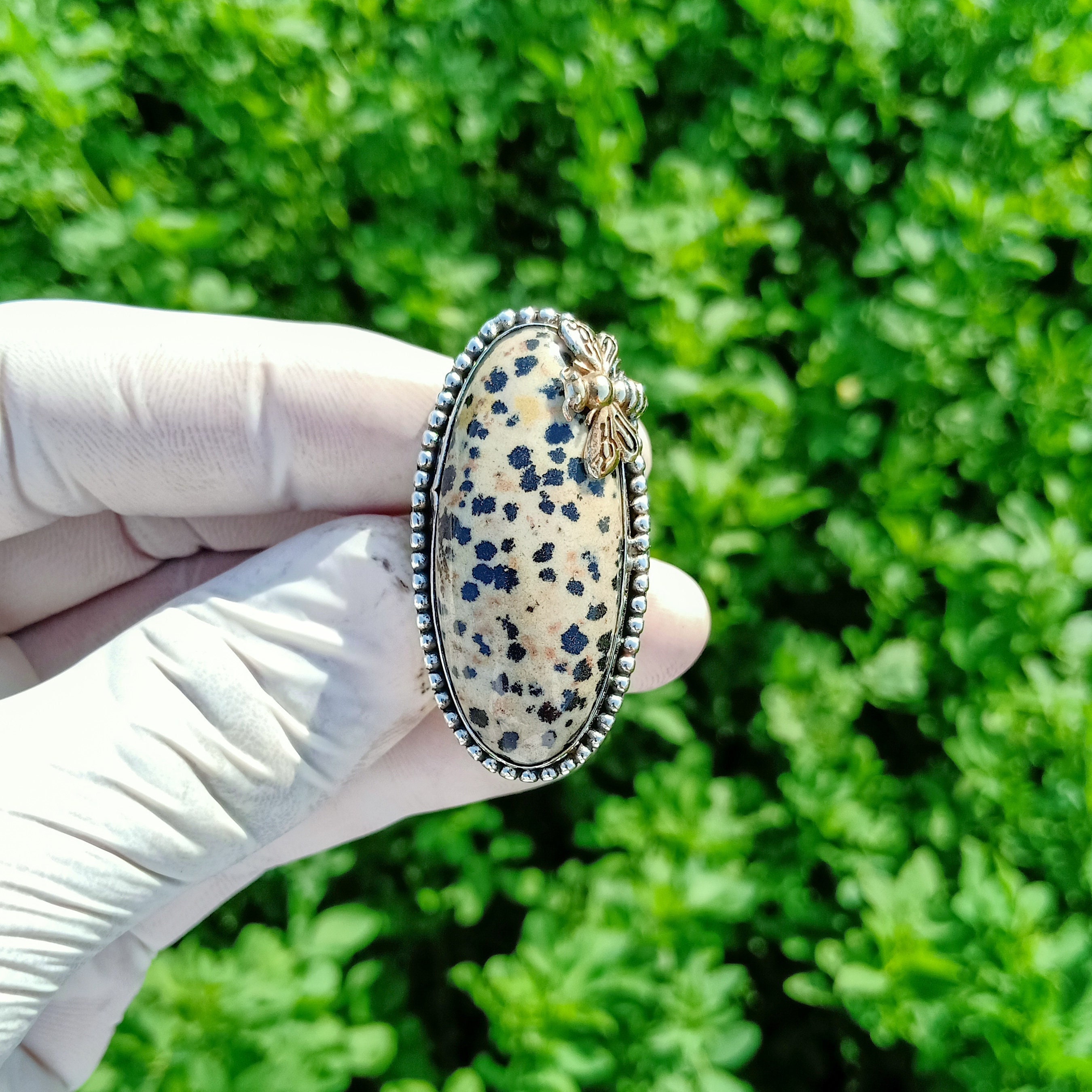 Dalmatian Dalmatian Ring 925 Starling Silver Plated Honey - Etsy