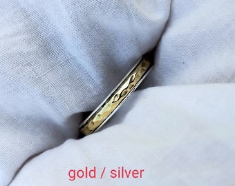 Spinner Ring, Hammered Ring, 925 Silver plated Ring, 18k Gold plated Ring, Anxiety Ring, Spinner Gold Ring, Silver Spinner Ring, Woman Ring