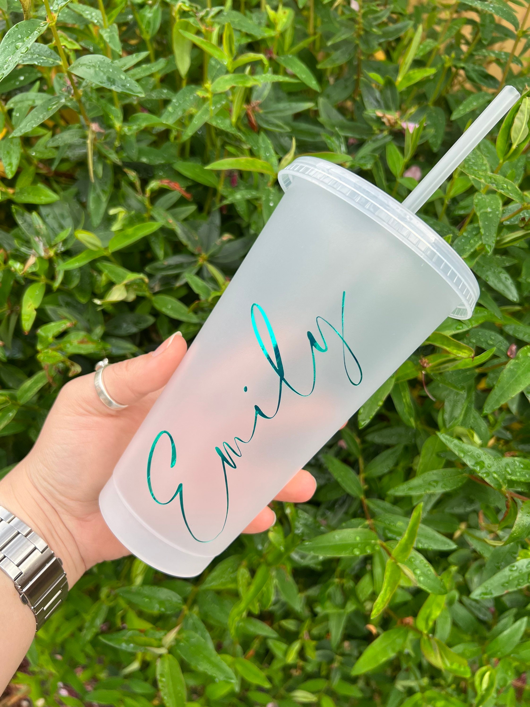 Personalised Cup Cold Cup With Straw Refillable Cup Hen Etsy UK