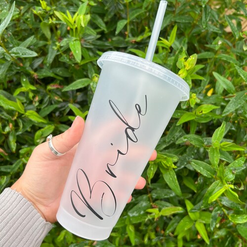 Personalised Cup Cold Cup With Straw Refillable Cup Hen Etsy UK
