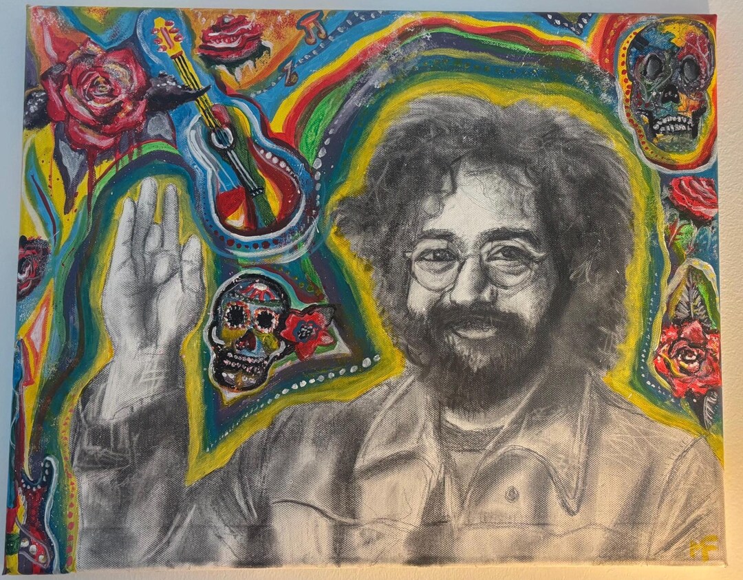 Jerry Garcia (grateful Dead) Wall Art Handmade - Etsy