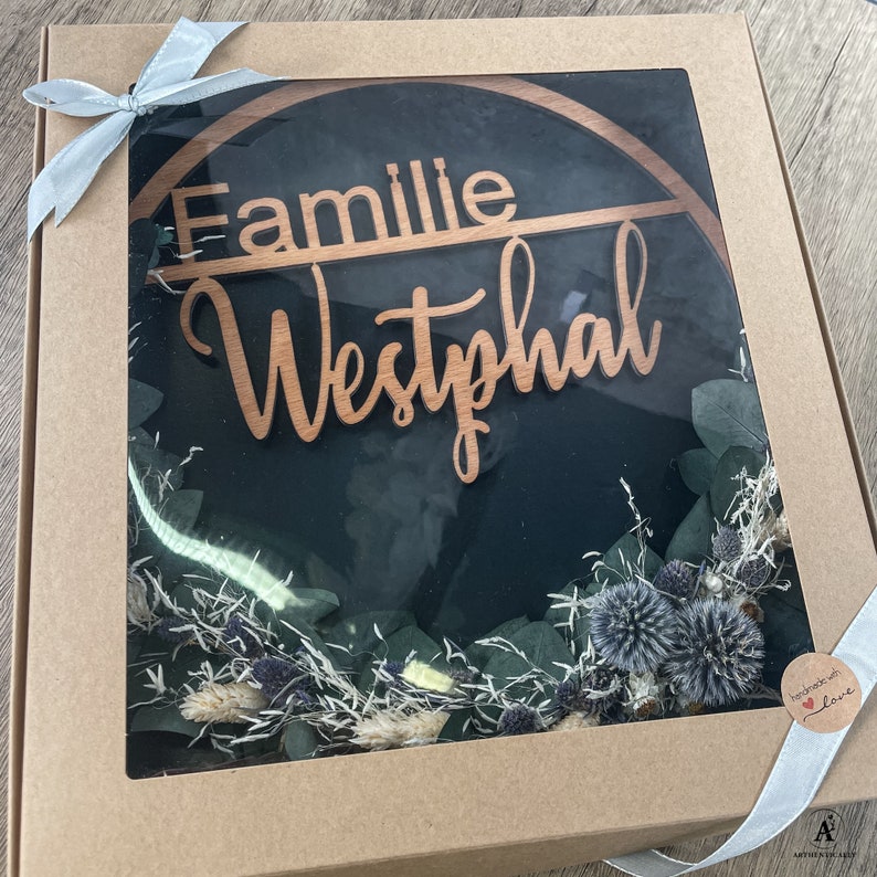 Türkranz/schild für Familie als Hochzeitsgeschenk, Geburtstagsgeschenk Türkranz mit Eukalyptus Variante 2 Bild 3