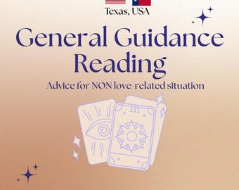 Könnte beinhalten: Ein digitaler Flyer mit einem Farbverlaufshintergrund, der den Text ABSOLUTELY NO AI. I AM A REAL PERSON. Texas, USA, General Guidance Reading, Advice for NON love-related situation, WARNING: VERY HONEST READER. NO SUGAR COATING. @tarotxlynne (6-year reader) sowie eine Illustration von zwei Tarotkarten mit einem Auge und einem Sternsymbol zeigt.