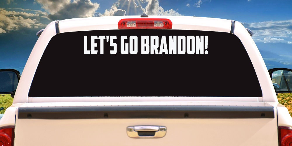 Lets Go Brandon Cursive Decal, Conservative Decal, Made in USA