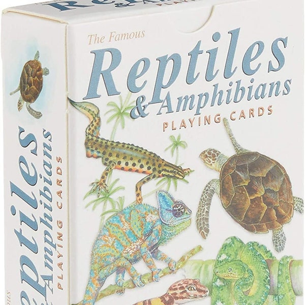Reptiles et amphibiens ensemble standard de 52 cartes à jouer + Jokers
