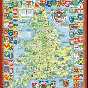 Historische Landkarte von England und Wales 1000 Teile Puzzle 690 mm x 480 mm