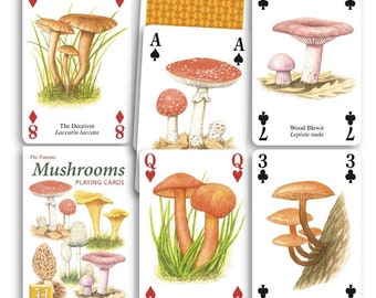 Mushrooms standard set of 52 Playing Cards + Jokers