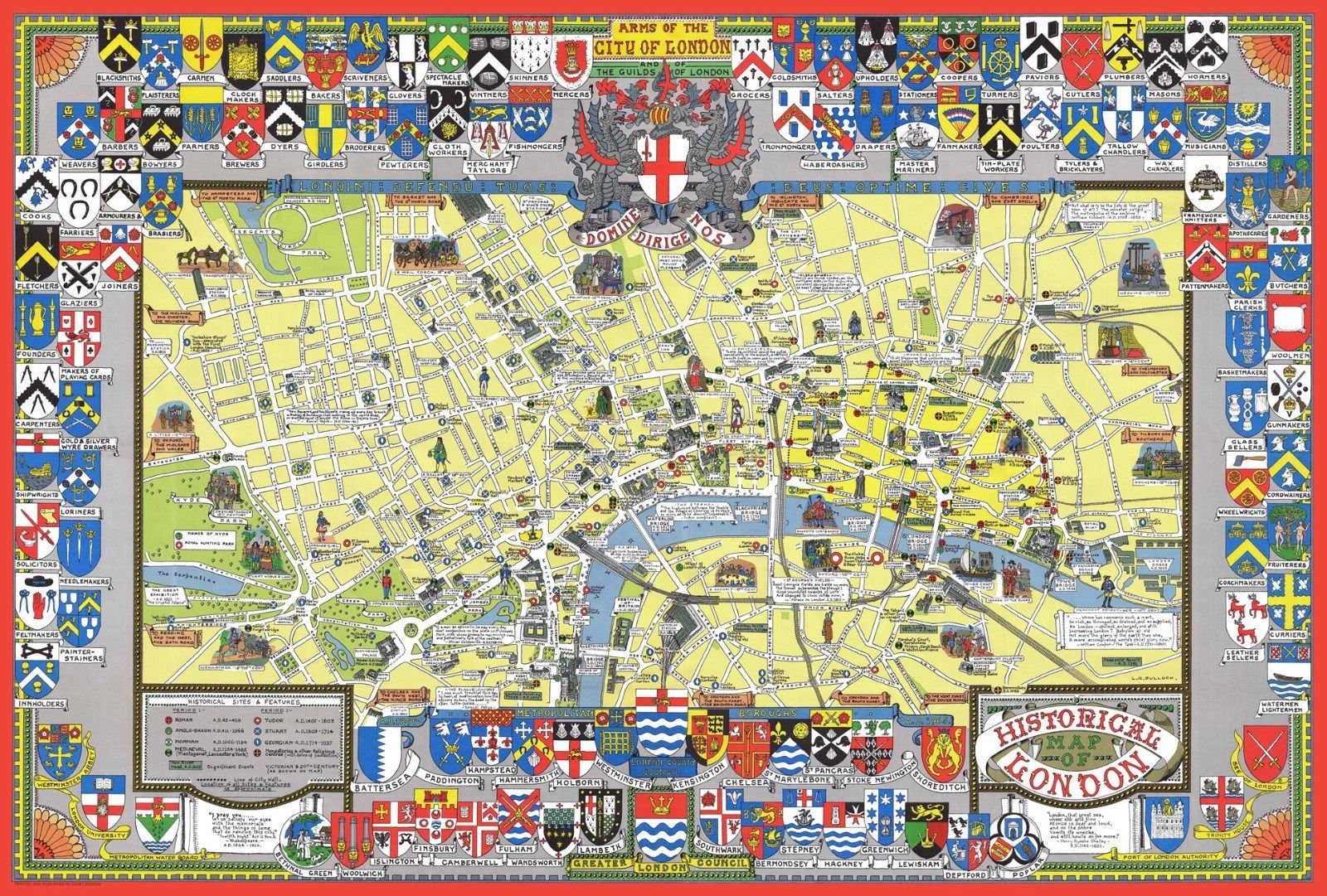 Historical Map of London 1000 Piece Jigsaw Puzzle 690mm X 480mm Etsy UK