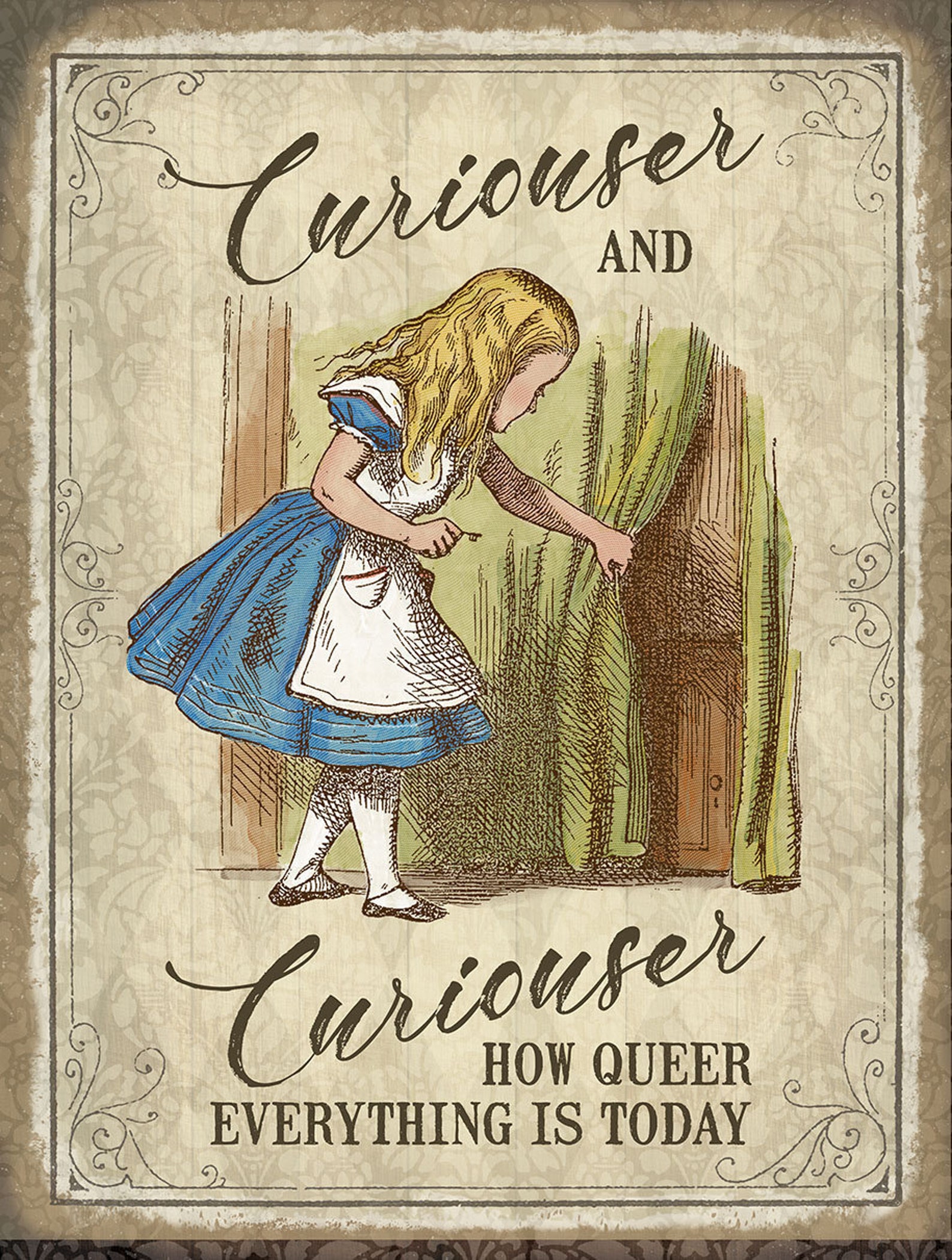 Curiouser and Curiouser... alice in Wonderland Fridge Etsy