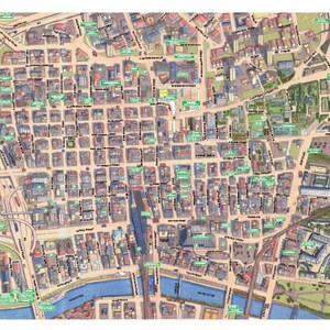 Mapa de ruas de paisagens urbanas de Glasgow Quebra-cabeça de 400 peças 470 mm x 320 mm (hpy)