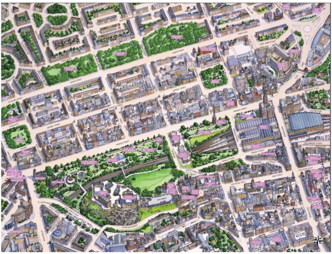 Cityscapes Street Map of Edinburgh 400 Piece Jigsaw Puzzle Etsy