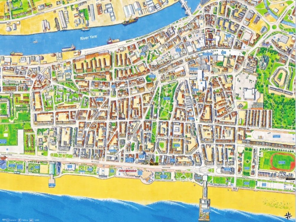 Cityscapes Street Map of Great Yarmouth 400 Piece Jigsaw Puzzle 470mm X ...