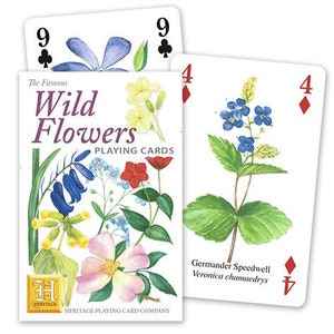 Wild Flowers  standard set of 52 Playing Cards + Jokers