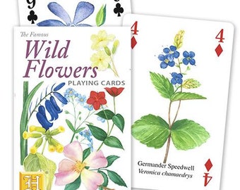Conjunto estándar de Wild Flowers de 52 naipes + comodines