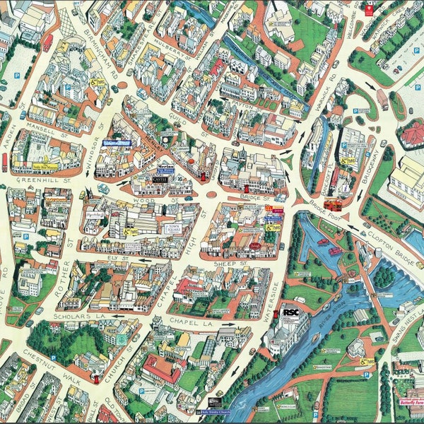 Cityscapes Street Map Of  Stratford-Upon-Avon  400 Piece Jigsaw Puzzle 470mm x 320mm (hpy)