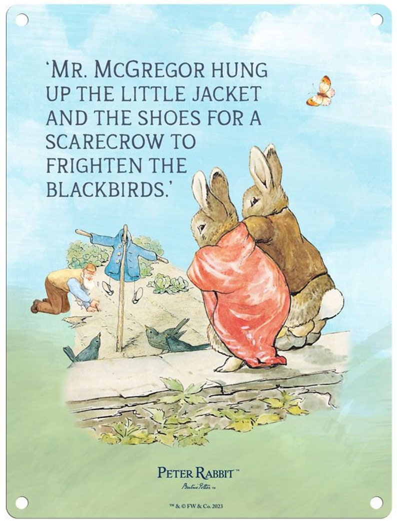 Peter Rabbit Jacket by Beatrix Potter Licensed Steel Sign 200mm X 150mm ...