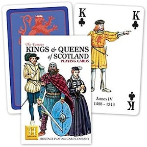 Kings and Queens of Scotland Standardset mit 52 Spielkarten + Jokers