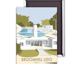 Broomhill Lido Ipswich by Dave Thompson fridge magnet