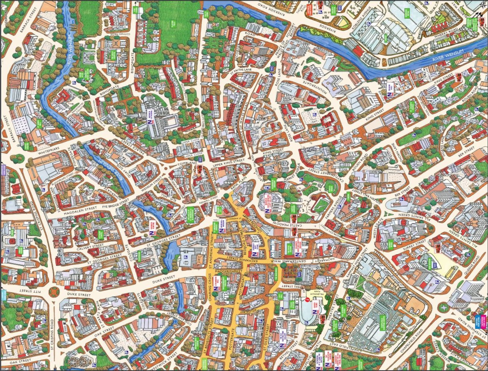 Cityscapes Street Map of Norwich 400 Piece Jigsaw Puzzle 470mm Etsy UK