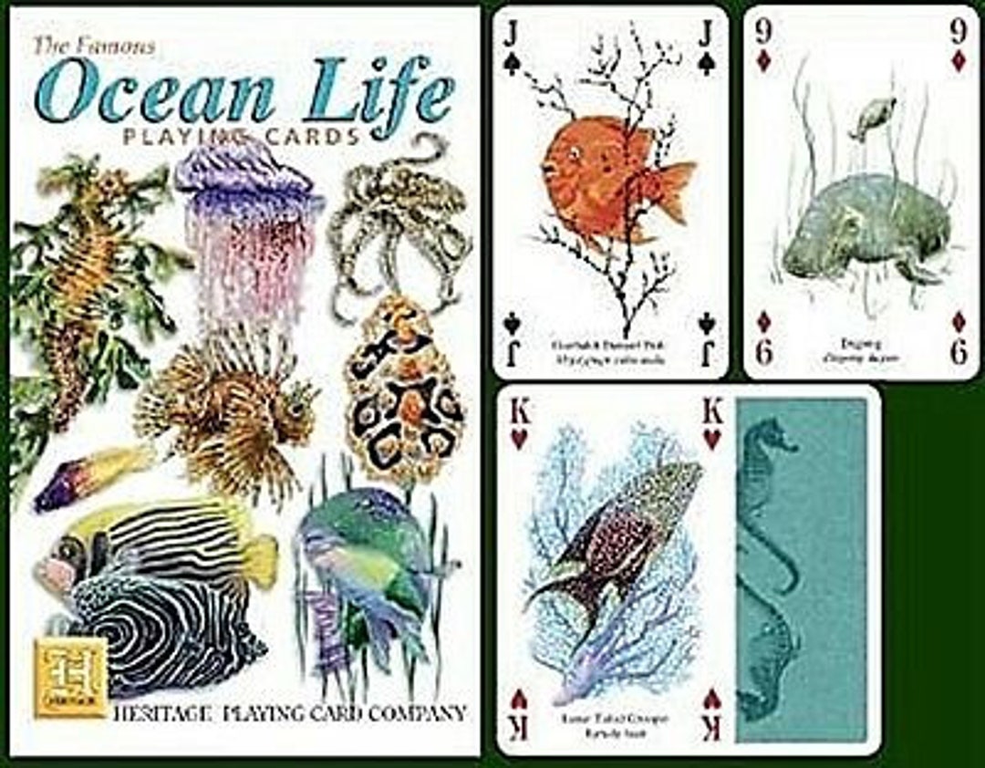 Ocean Life Standard Set of 52 Playing Cards Jokers Etsy UK