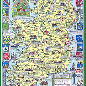 Historische kaart van Ierland puzzel van 1000 stukjes 690 mm x 480 mm