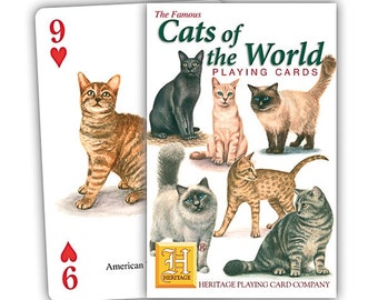 Cats of the World standard set of 52 Playing Cards + Jokers