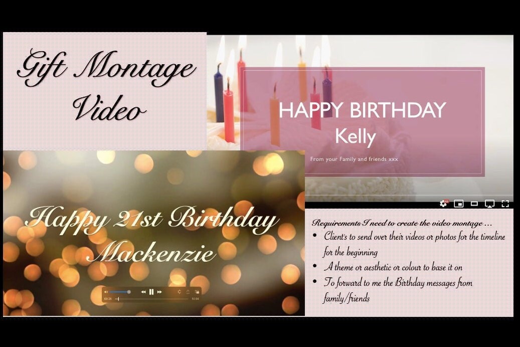 Gift video Montage Editing Etsy