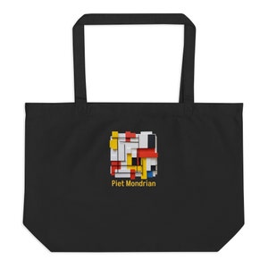 Piet Mondrian Abstrakte Kunst Große Bio-Einkaufstasche - Moderne Kunst trifft Alltagsstil - zeitgenössische Mode