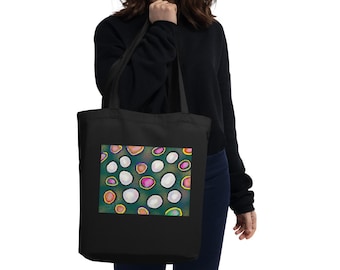 Abstract tote bag, reusable shoulder bag, eco bag, reusable grocery bag, gym bag, gift for her