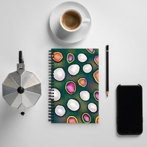 Spirale abstraktes Notizbuch, Edelsteine Notizbuch, moderner abstrakter Planer, Notizbuch Geschenk, abstraktes Journal, Geschenk für Sie