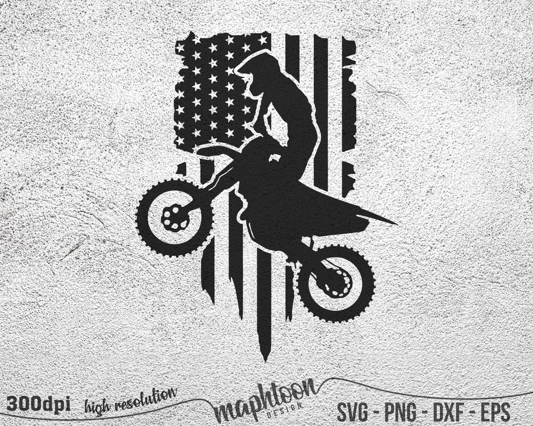 Motocross Flag Svg, Dirt Bike Flag Svg, Motocross American Flag, Dirt