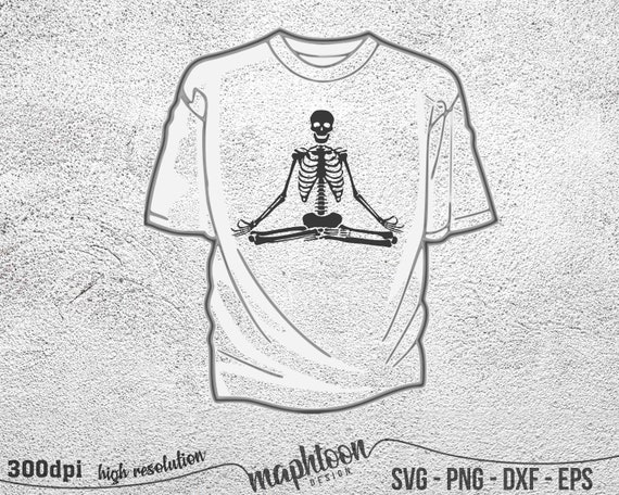 SVG, Skeleton 300dpi Svg, Skeleton Skeleton Dxf Svg, Namaste Etsy Svg, Eps Halloween Png Hallowen Vector - Yoga