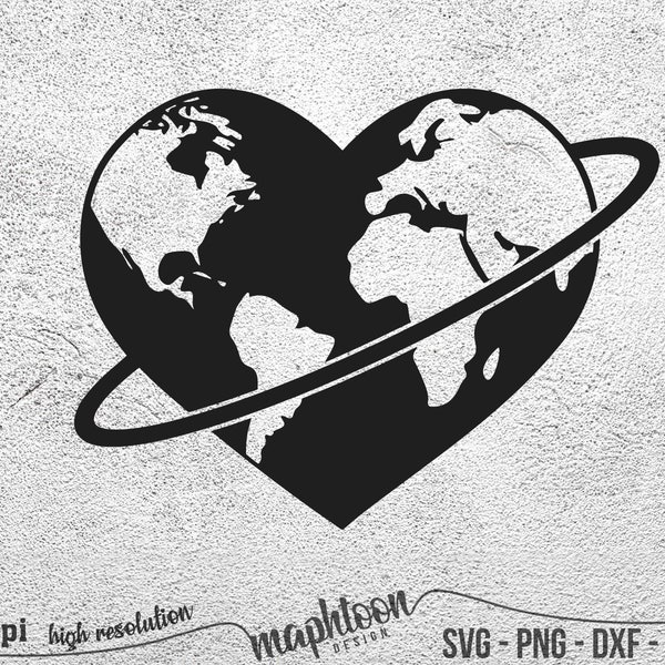 Heart world Planet svg, Aesthetic svg, heart world svg, be kind svg Cricut Silhouette dxf svg eps vector clipart