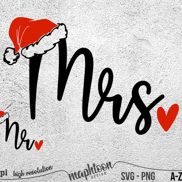 Mr and Mrs Christmas Svg, Mr Mrs T Svg, Couples Christmas Svg, Married Couples First Christmas Svg, Couples Christmas png dxf eps vector