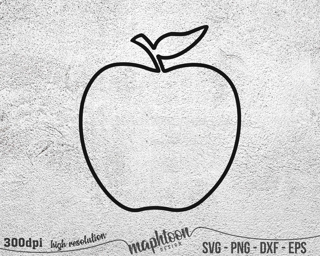 Apple Outline Svg, Apple Svg, Apple Clipart, Teacher Svg, School Svg