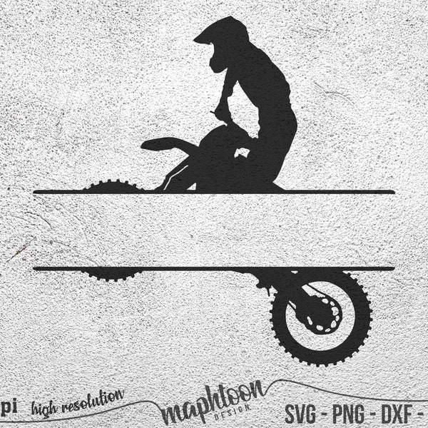 Motocross split svg, Dirt Bike monogram svg, Motocross svg, Dirt Bike Dxf eps png