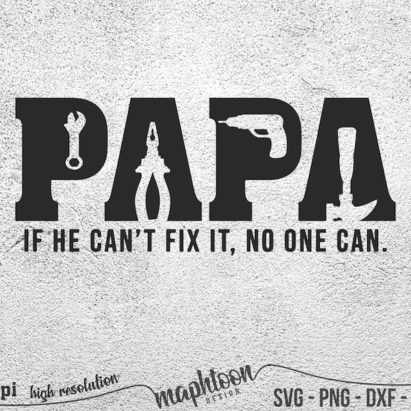 Funny Papa svg, Fixer of Things svg, Papa Tools svg, Papa svg ,Papa can fix it tool box svg, Father's Day svg png dxf eps 300dpi vector