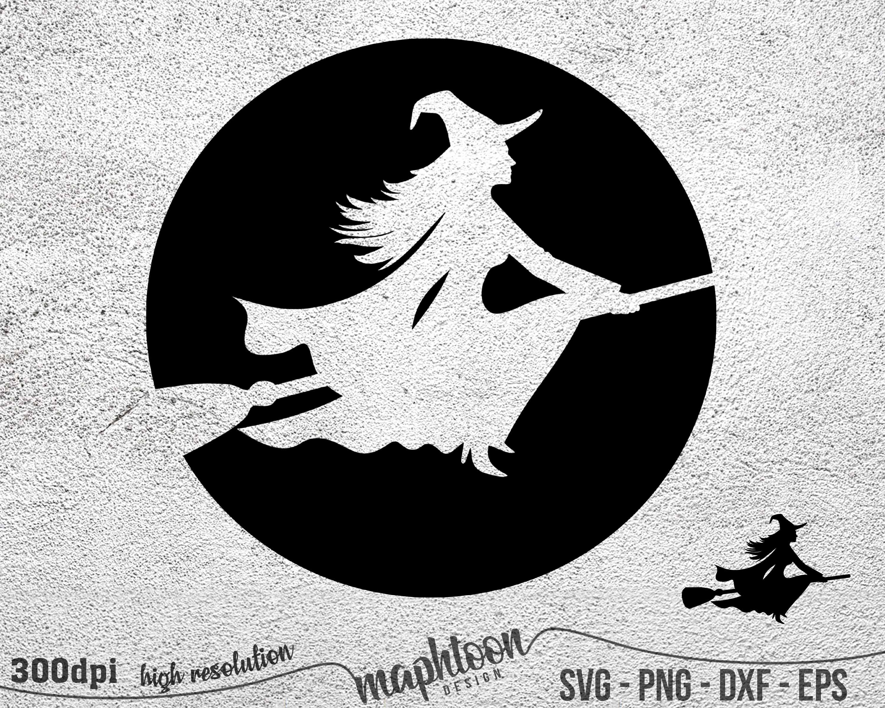 Witch Moon SVG Halloween Svg Flying Witch Svg Witch Svg - Etsy