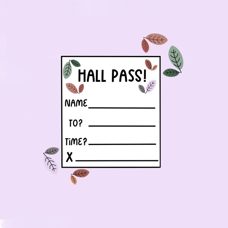 Hall Passes printable / 2 Versions Etsy Hall Passes printable / 2 Versions Etsy