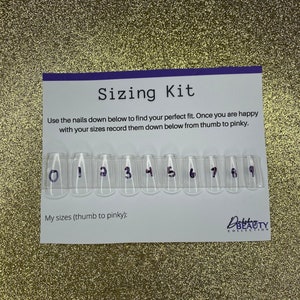Medium Square Sizing Kit | Short Nails | Nail Measurement Kit | Nail Sizing Guide | PressOn Nail Size Finder