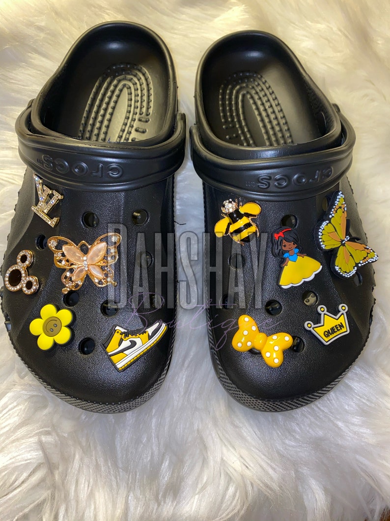 Luxury Yellow Croc Charms Shoe Charms Jibbitz Bling Croc Etsy