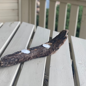 2 candle driftwood holder
