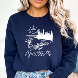 Minnesota Sweatshirt, Lake Life Crewneck, Midwest Adventure Pullover, Cozy Cabin Sweatshirt, Outdoorsy Gift, Minnesota Nature Sweater