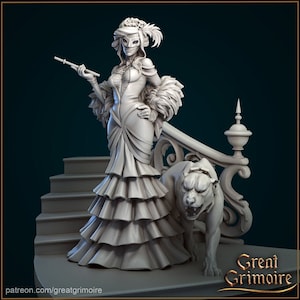 Milady | Grande Grimório | Miniatura de Resina Impressa em 3D | Miniatura | Fantasia | Dungeons & Dragons | Pathfinder | RPG | Jogos de Mesa