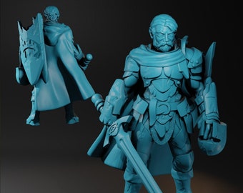 Male Human Warrior | Velrock | 3d Printed Resin Miniature | Mini | Fantasy | Dungeons & Dragons | Pathfinder | RPG | Tabletop Gaming