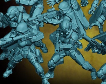 Tempest Guards Black Ops | Velrock | 3d Printed Resin Miniature | Mini | Fantasy | Dungeons & Dragons | Pathfinder | RPG | Tabletop Gaming