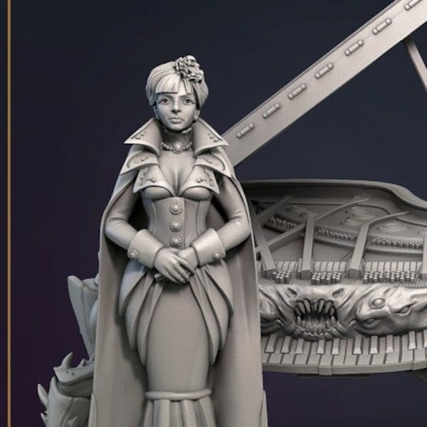 Madelaine | Grande Grimório | Miniatura de Resina Impressa em 3D | Miniatura | Fantasia | Dungeons & Dragons | Pathfinder | RPG | Jogos de Mesa