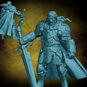 Human Swordsman | Velrock | 3d Printed Resin Miniature | Mini | Fantasy | Dungeons & Dragons | Pathfinder | RPG | Tabletop Game
