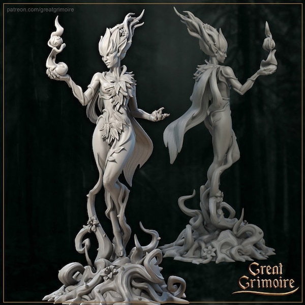 Nysa, a Ninfa da Floresta | Grande Grimório | Miniatura de Resina Impressa em 3D | Miniatura | Fantasia | Dungeons & Dragons | Pathfinder | RPG | Jogo de Mesa